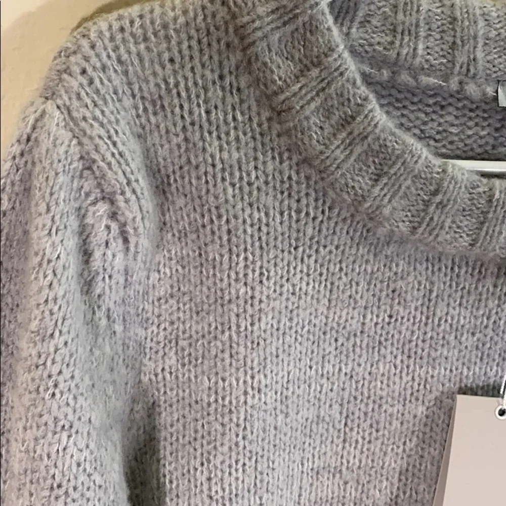 Rails Sybil Puff Sleeve Wool Cashmere Alpaca Blend Grey Sweater SIZE: L